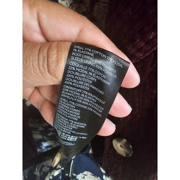 Anthropologie Corduroy Duster Jacket Purple Size 4 - Picture 10 of 12